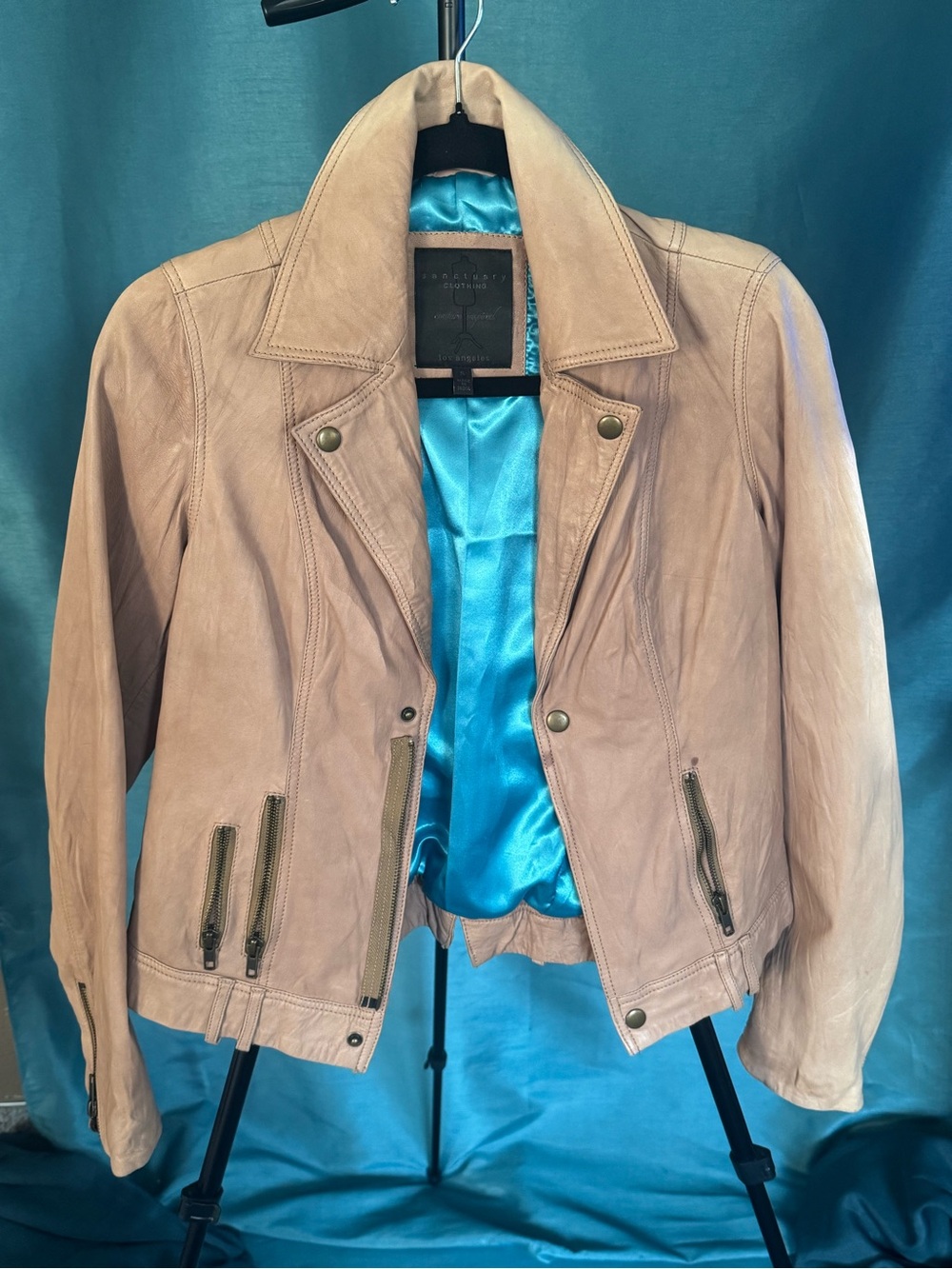 Sanctuary Genuine Leather Moto Jacket S Y2K Biker
